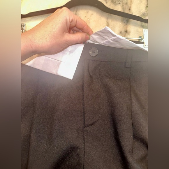 🔹Sans Souci Black Wide Leg Pants with White Top Collar - Picture 2 of 7